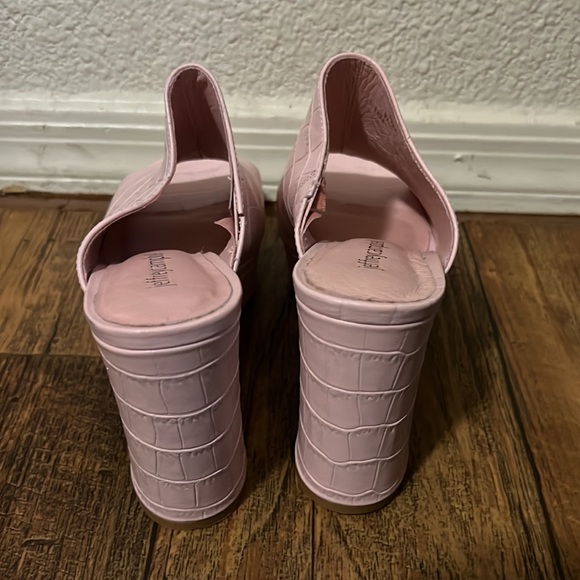 Jeffery Campbell croc embossed pink mule open toe heel size 7 - Picture 2 of 3